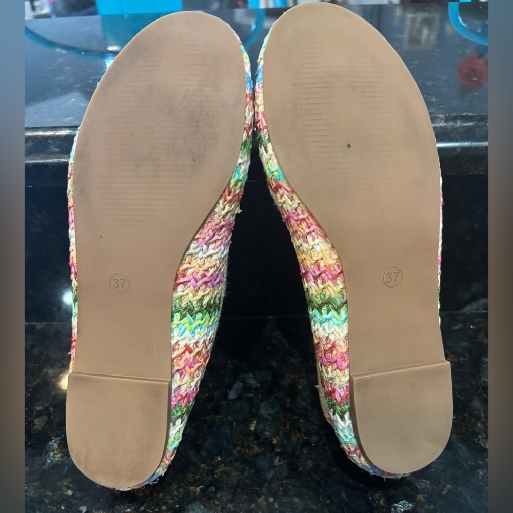 La Strada wool straw, ballet flats. Retro chic, trending, hippie ballerina, CUTE - Picture 9 of 10